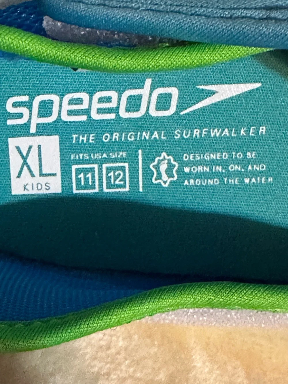 NEW Speedo Kids (Toddlers) Hybrid Water Shoes Boys XL 11 / 12 Blue/Turquoise